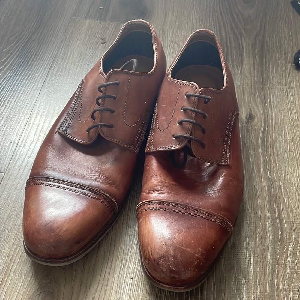 Kohl's Brown Leather Oxford Shoes with Cap Toe